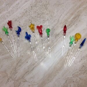 Vintage Swizzle Sticks Cocktail Appetizer Forks